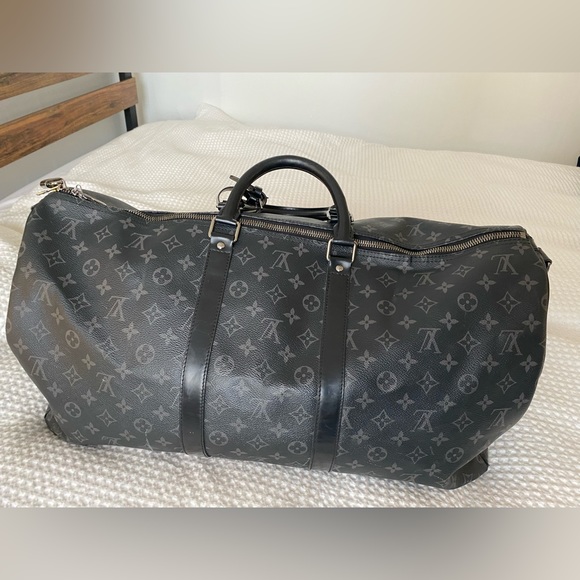 Louis Vuitton Keepall 55 Monogram Eclipse Duffel Bag - Picture 2 of 8